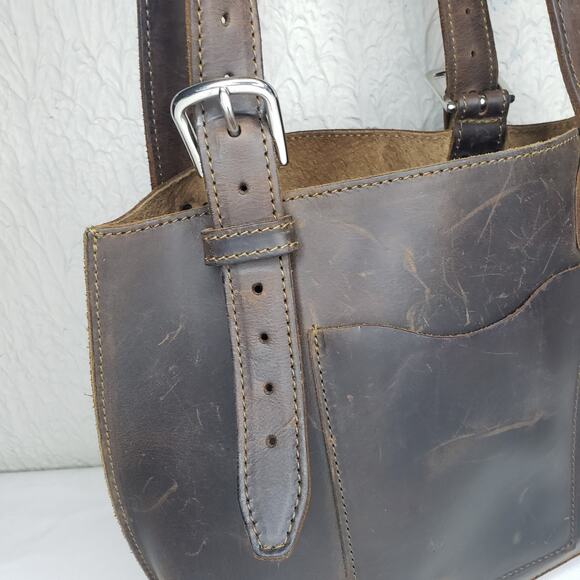 Saddleback Leather Urban Tote Brown Distressed RARE Discontinued Purse Handbag - Picture 4 of 15